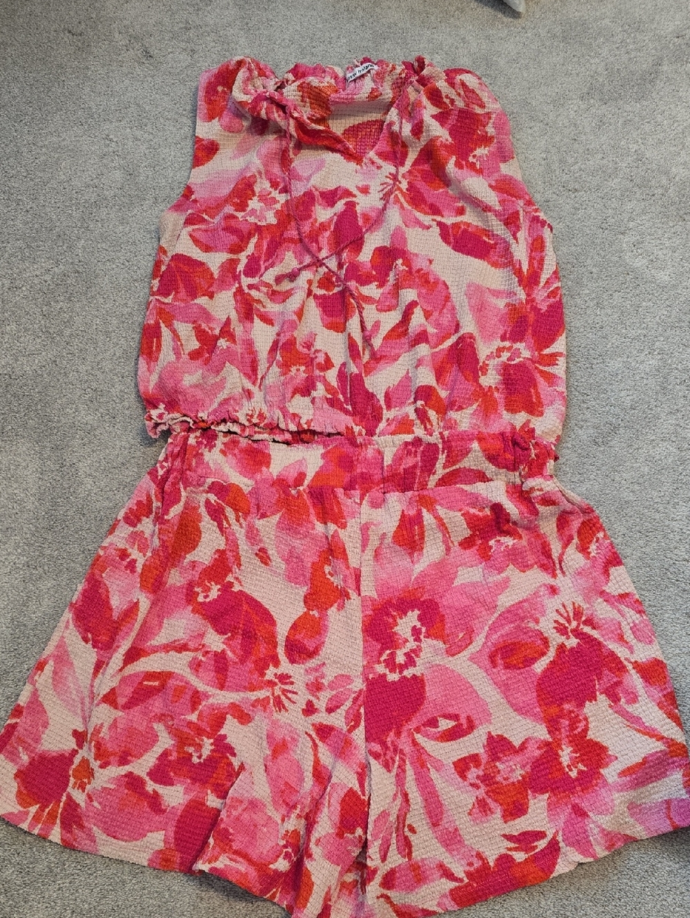 kathy ireland Pink & Red Floral Two Piece Short Set
